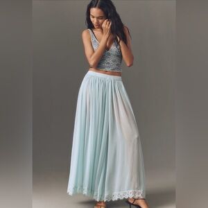 Anthropologie Sheer Maxi Skirt